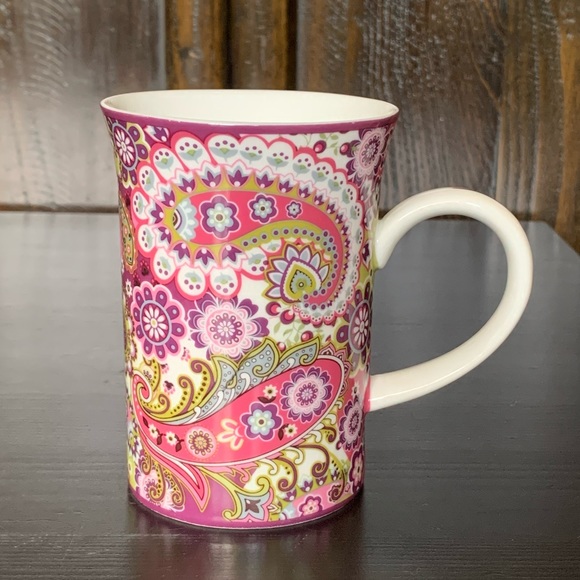 Vera Bradley Very Berry Paisley Ceramic Mug Barnes & Noble Exclusive - Picture 1 of 8